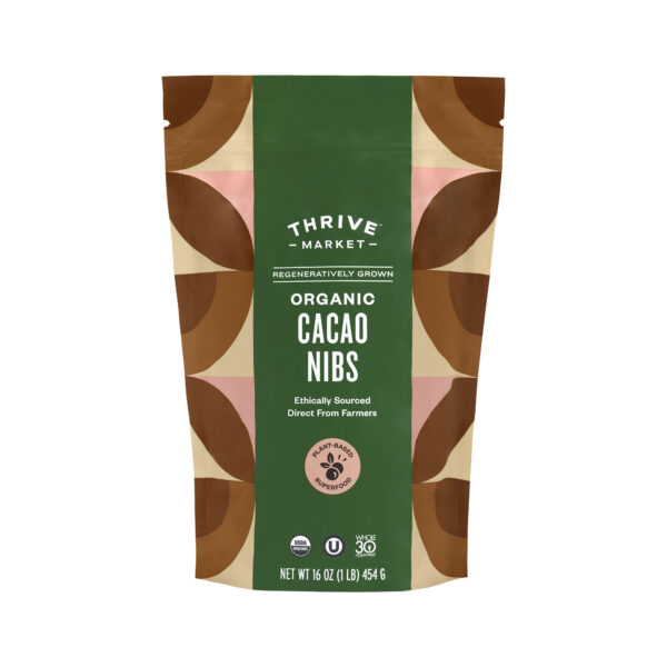 Thrive Market Regeneratively Grown Organic Cacao Nibs 16 oz pouch