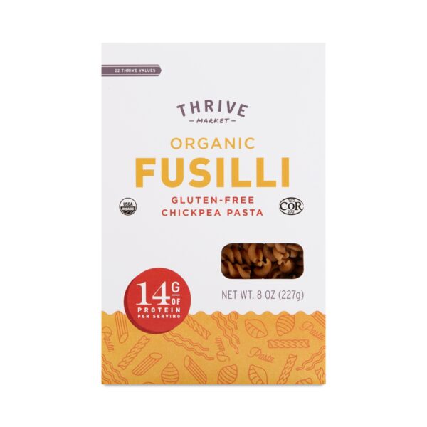 2-Pack Thrive Market Organic Chickpea Pasta, Fusilli 8 oz box