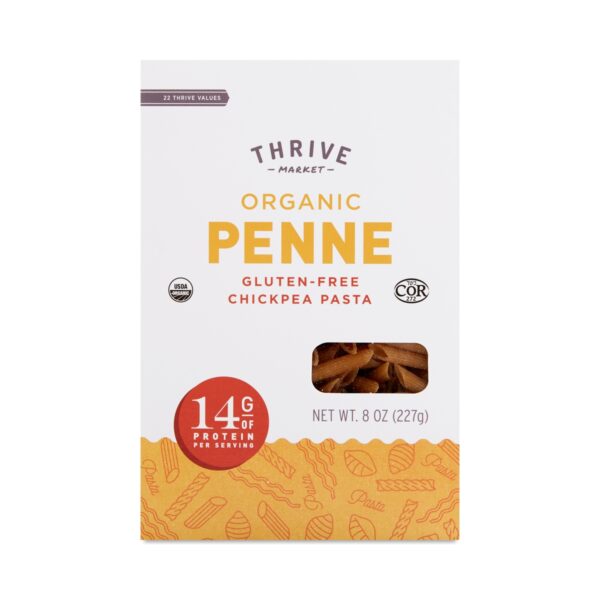 2-Pack Thrive Market Organic Chickpea Pasta, Penne 8 oz box