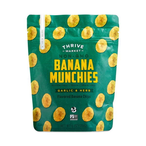 Thrive Market Banana Munchies, Garlic & Herb 6 oz bag