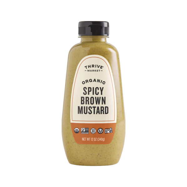 Thrive Market Organic Spicy Brown Mustard 12 oz squeeze bottle