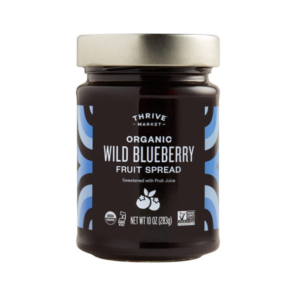 Thrive Market Organic Wild Blueberry Fruit Spread 10 oz glass jar