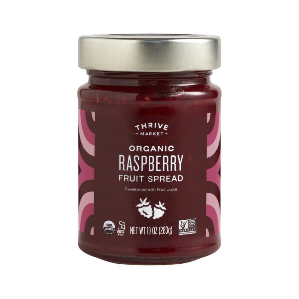 Thrive Market Organic Raspberry Fruit Spread 10 oz glass jar