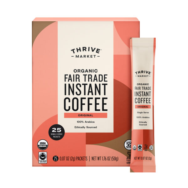 Thrive Market Organic Instant Coffee, Single Serve 25 x 0.07 oz packets