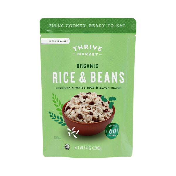 Thrive Market Organic Long Grain White Rice & Black Beans 8.5 oz pouch