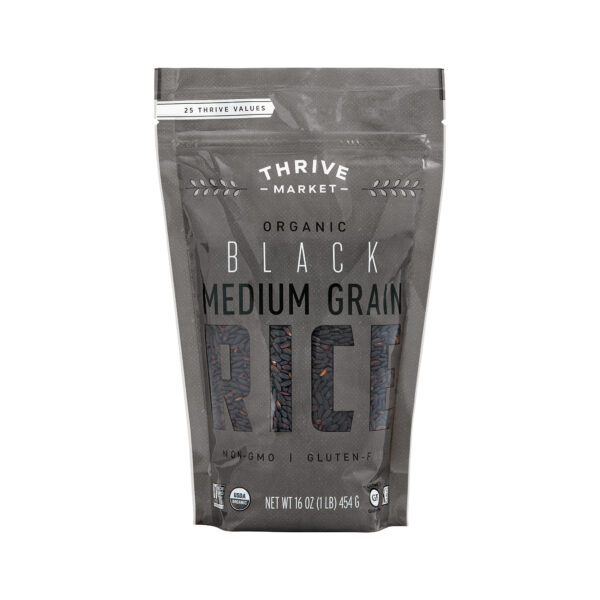 Thrive Market Organic Black Medium Grain Rice 16 oz bag