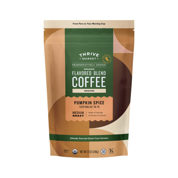 Thrive Market Pumpkin Spice Coffee, Regeneratively Grown Organic, Ground 12 oz bag