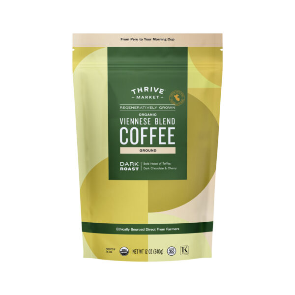 Thrive Market Viennese Blend Coffee, Regeneratively Grown Organic, Ground 12 oz bag