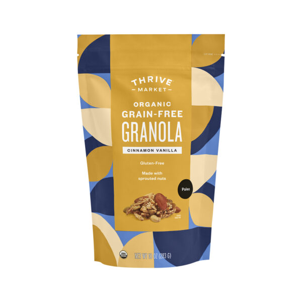 Thrive Market Organic Grain-Free Granola, Cinnamon Vanilla 10 oz pouch