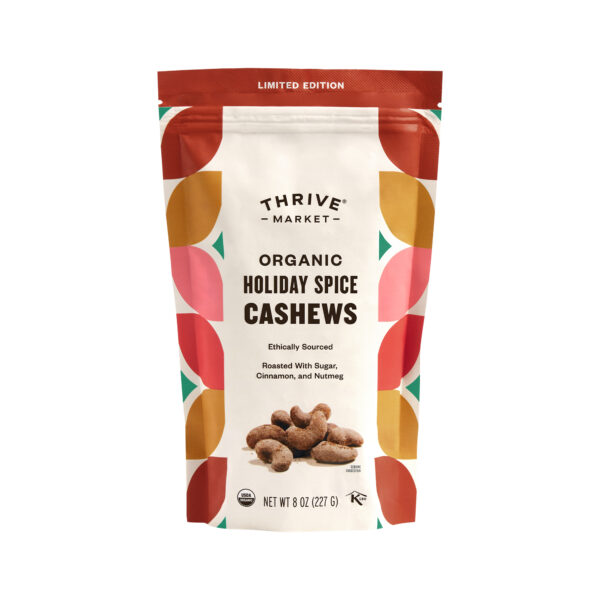 Thrive Market Organic Holiday Spice Cashews 8 oz pouch