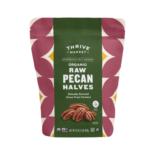 Thrive Market Regeneratively Grown Organic Raw Pecan Halves 16 oz pouch