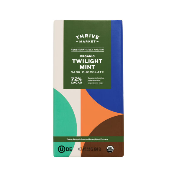 4-Pack Thrive Market Organic Twilight Mint Dark Chocolate Bar, 72% Cacao 2.8 oz bar