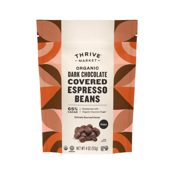 3-Pack Thrive Market Organic Chocolate-Covered Espresso Beans 4 oz pouch