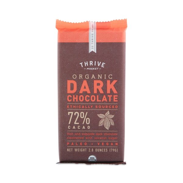 4-Pack Thrive Market Organic Paleo Dark Chocolate, 72% Cacao 2.8 oz bar