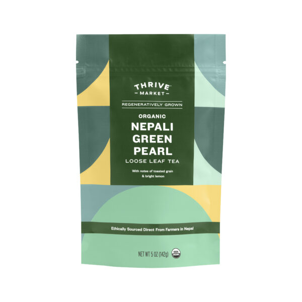 Thrive Market Regeneratively Grown Organic Nepali Green Pearl Loose Leaf Tea 5 oz pouch