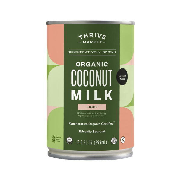 2-Pack Thrive Market Regeneratively Grown Organic Coconut Milk, Light 13.5 oz can