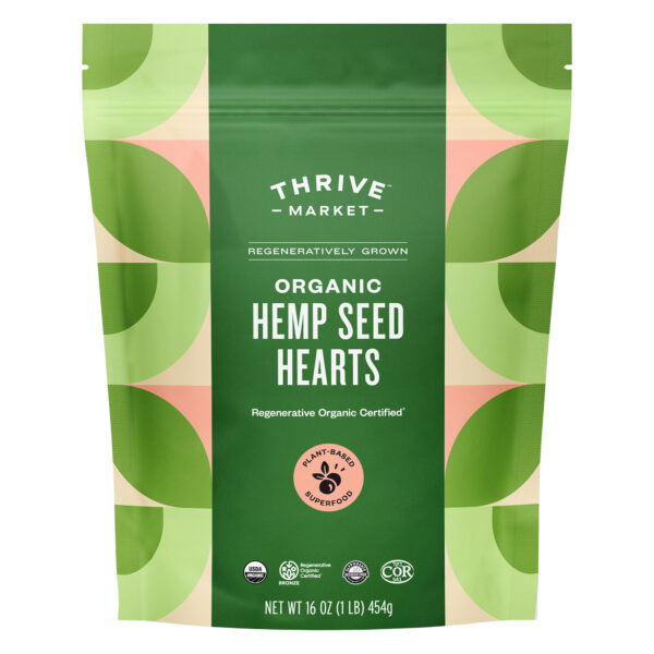 Thrive Market Regeneratively Grown Organic Hemp Seed Hearts 16 oz pouch