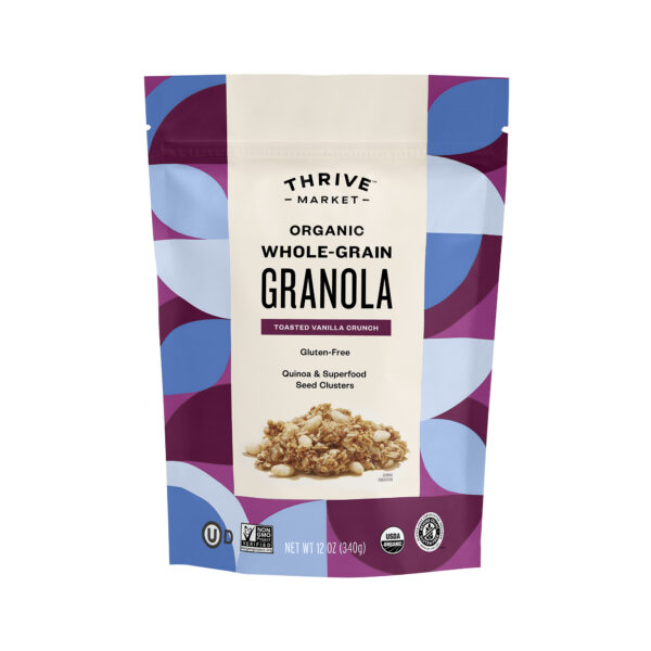 Thrive Market Organic Whole-Grain Granola, Toasted Vanilla Crunch 12 oz bag