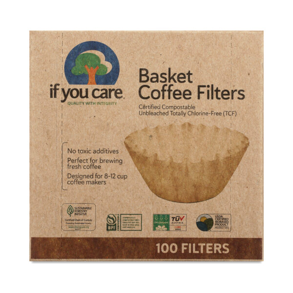 If You Care Compostable Coffee Filters for 8” Basket 100 count