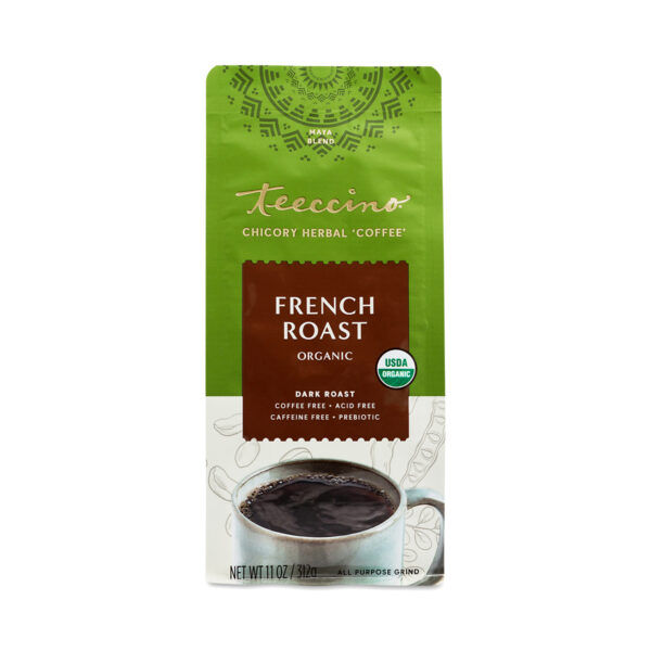 Teeccino Chicory Herbal Coffee Alternative, French Roast 11 oz bag