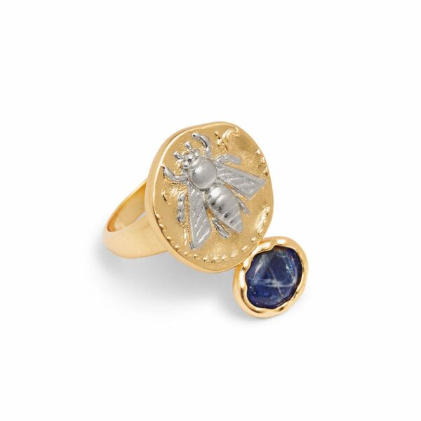 The MET | Mediterranean Coin and Stone Ring - Size 7