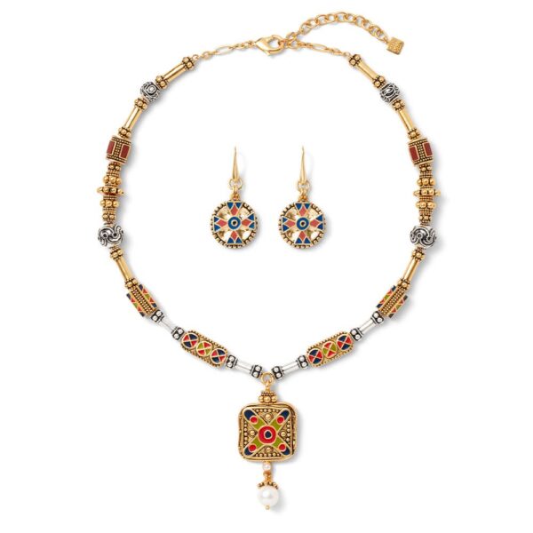 The MET | Medieval Byzantine Statement Necklace and Drop Earrings Set