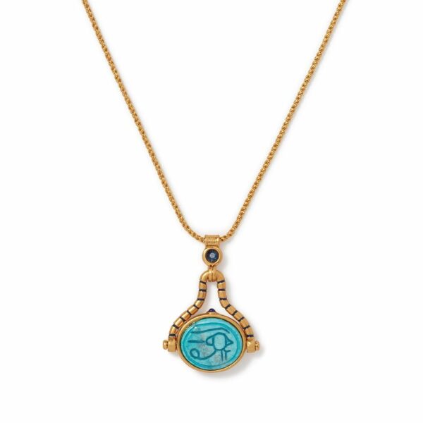 The MET | Wedjat Eye Scarab Spinning Pendant Necklace