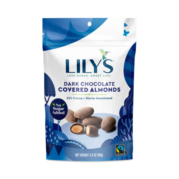 3-Pack Lily's Sweets Dark Chocolate Covered Almonds 3.5 oz pouch