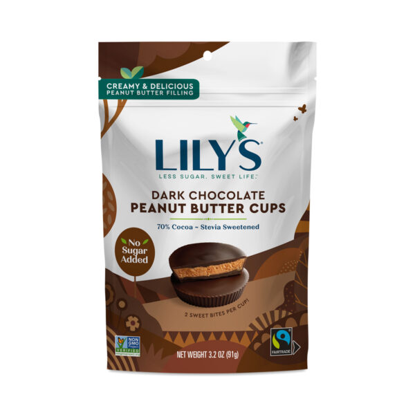 3-Pack Lily's Sweets Dark Chocolate Peanut Butter Cups 3.2 oz pouch