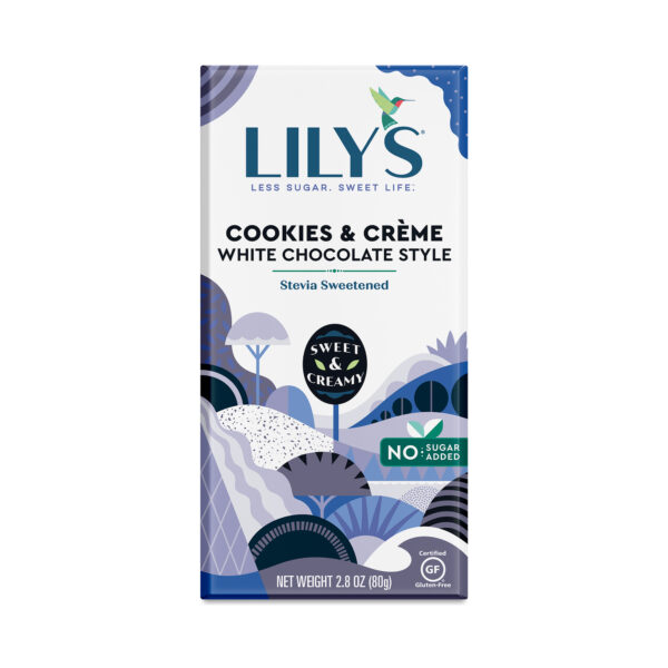 6-Pack Lily's Sweets Cookies & Crème White Chocolate Bar 2.8 oz bar