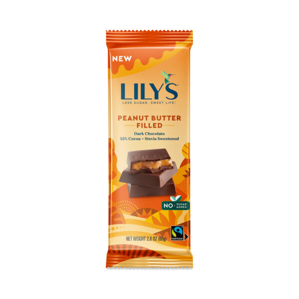 6-Pack Lily's Sweets Dark Chocolate Peanut Butter Filled Bar 2.8 oz bar