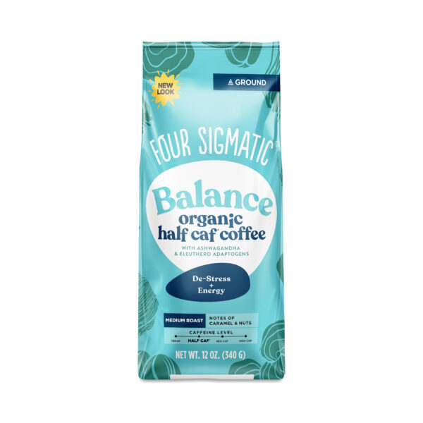 Four Sigmatic Balance Organic Half Caf Ground Coffee 12 oz bag