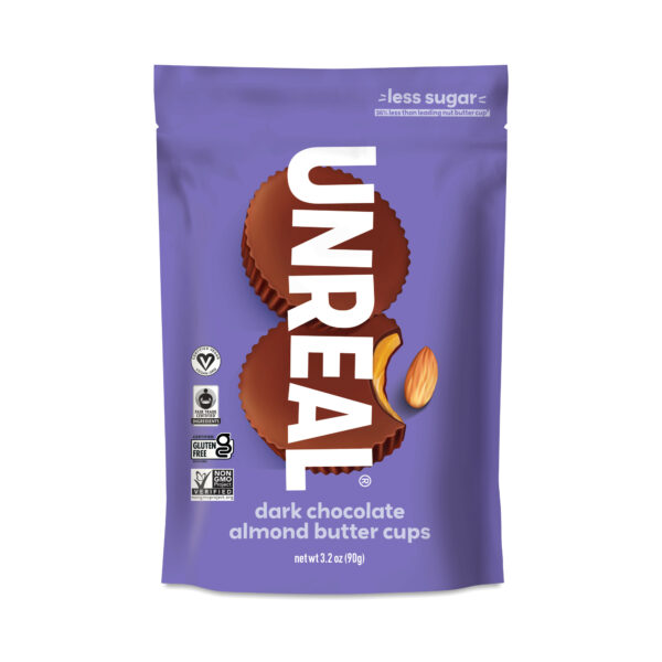 Unreal Almond Butter Cups, Dark Chocolate 3.2 oz pouch