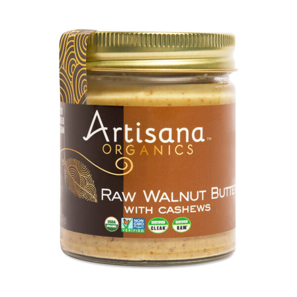 Artisana Organics Organic Raw Walnut Butter with Cashews 8 oz jar