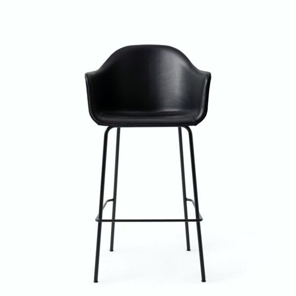 Audo Copenhagen | Harbour Bar & Counter Side Chair - Bar Height / Black Dakar Leather