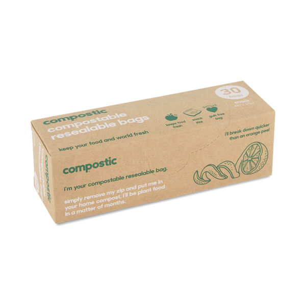 Compostic 100% Home Compostable Snack Bags 30 bags