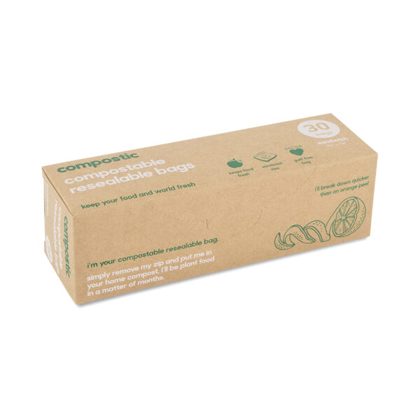 Compostic 100% Home Compostable Sandwich Bags 30 bags