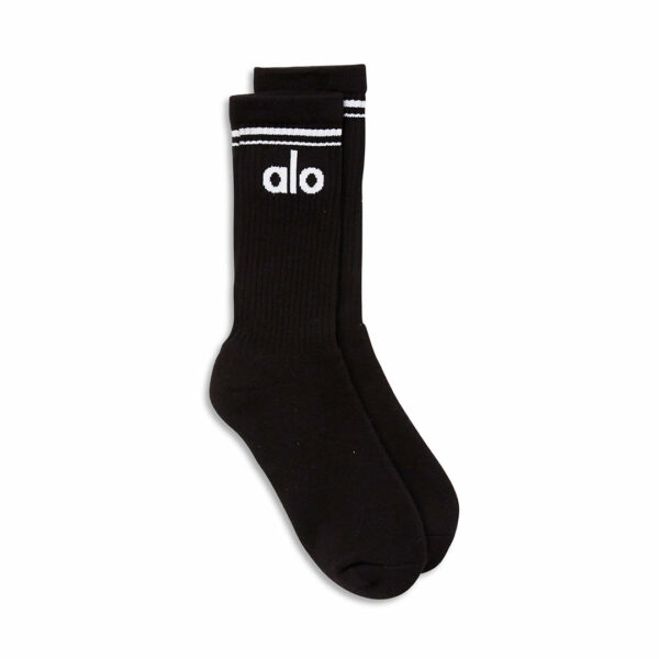 Alo Yoga | Throwback Sock- Black in White