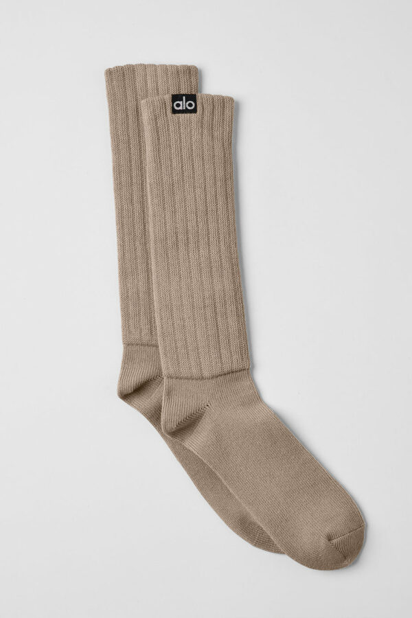 Alo Yoga | Scrunch Socks in Gravel Beige