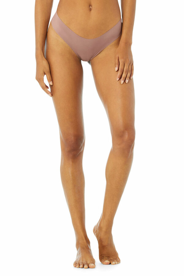 Alo Yoga | Airbrush Invisible Cheeky Underwear in Smoky Quartz Brown