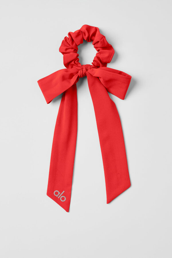 Alo Yoga | Love Knots Tie Scrunchie in Red Hot Summer