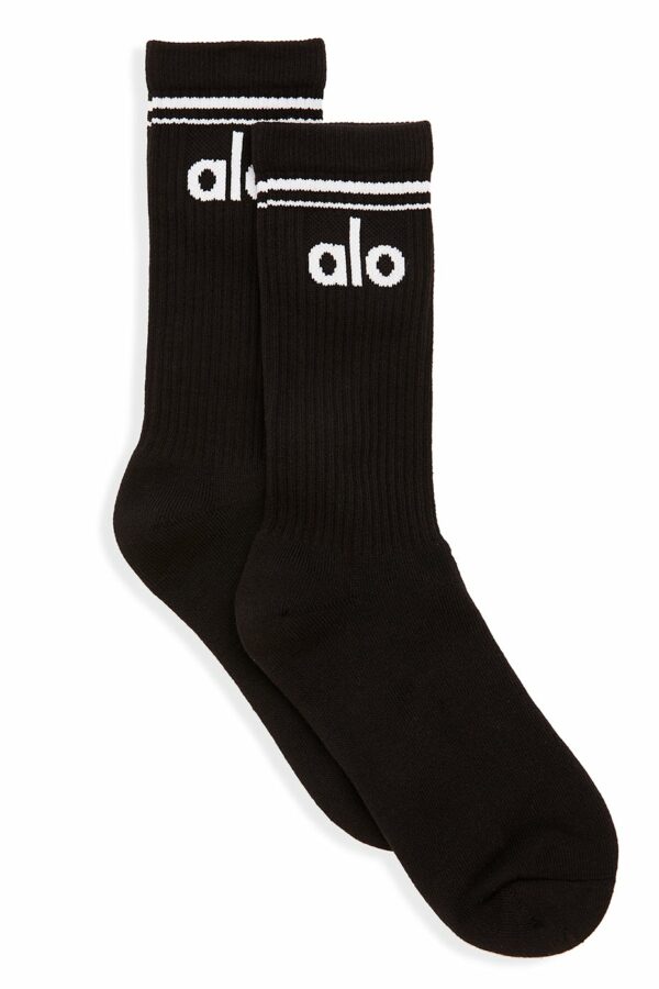 Alo Yoga | Throwback Socks in Black/White