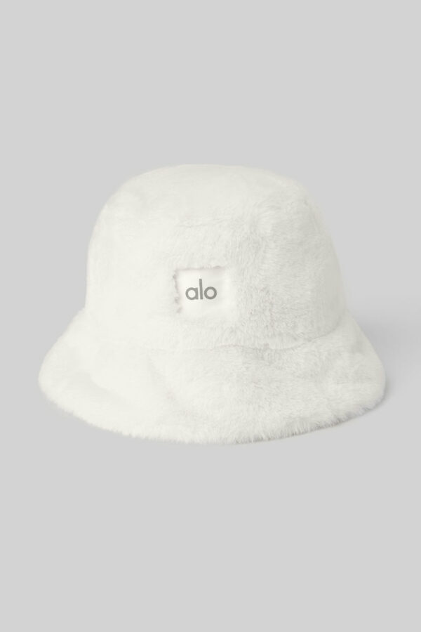 Alo Yoga | Faux Fur Bucket Hat in Ivory White