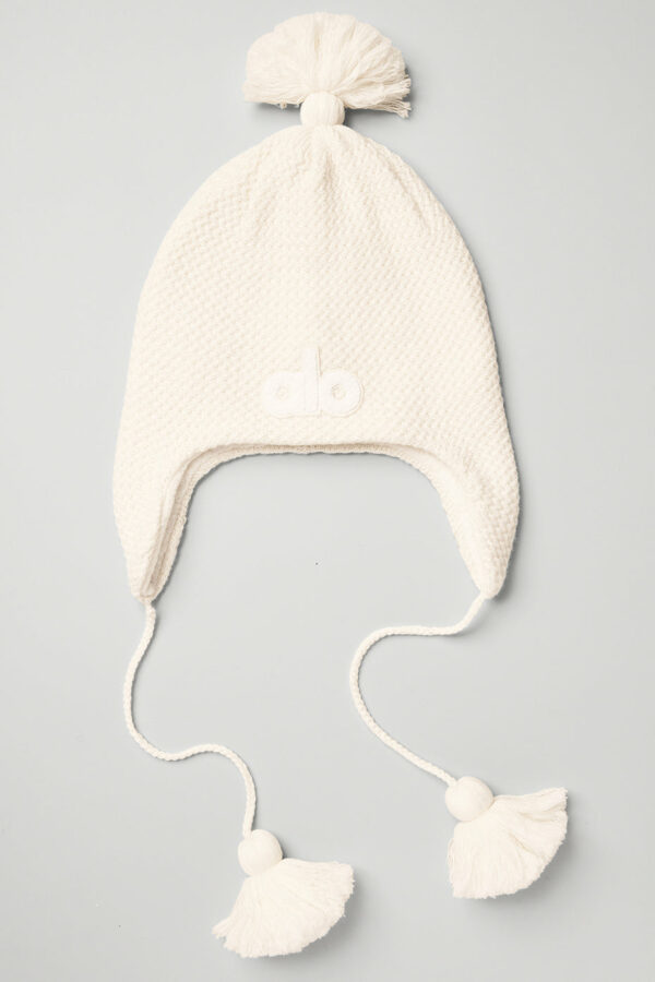 Alo Yoga | Cool Skies Earflap Beanie Hat in Ivory White