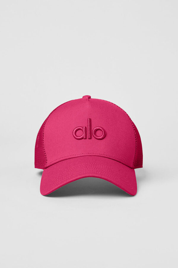 Alo Yoga | District Trucker Hat in Pink Summer Crush