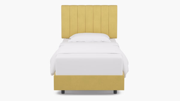 The Inside | Channel Tufted Bed | Canary Velvet