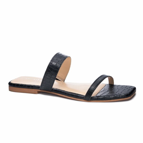 Deana Croco Casual Sandal for Women in Black | by Chinese Laundry