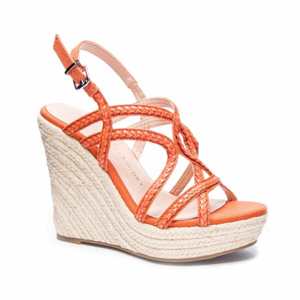 Maylin Braid Wedge Sandal for Women in Orange | by Chinese Laundry