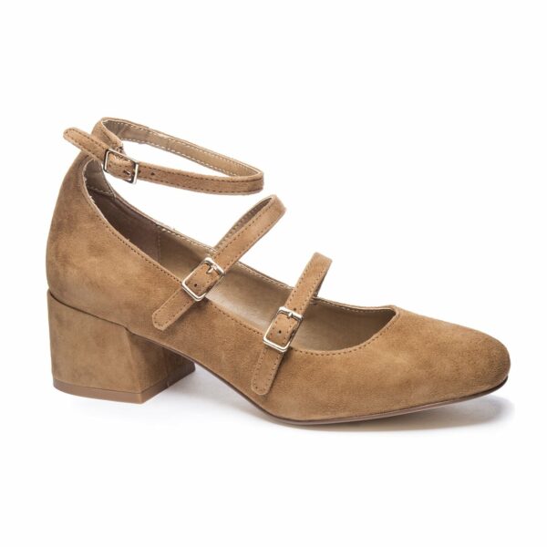 Moto Suede Pump for Women in Camel | by Chinese Laundry