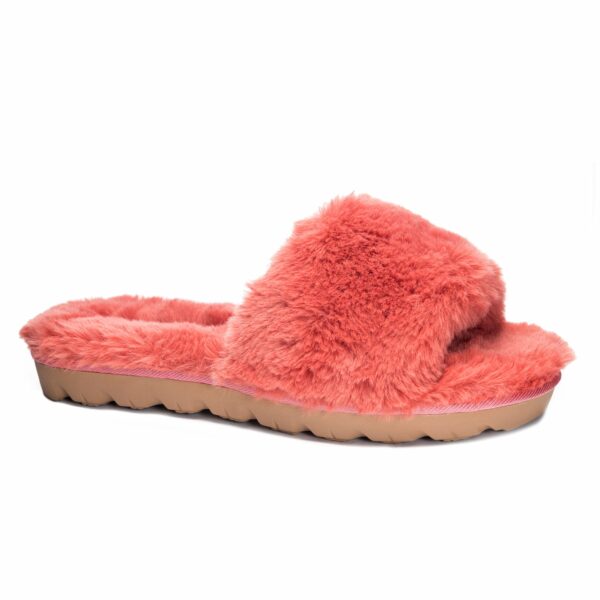 Rally Faux Fur Slide for Women in Coral | by Chinese Laundry